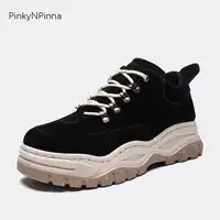 young men's thick platform flat sneakers durable flock laced up breathable trainers outdoor trendy designer shoes cheap hot sale
