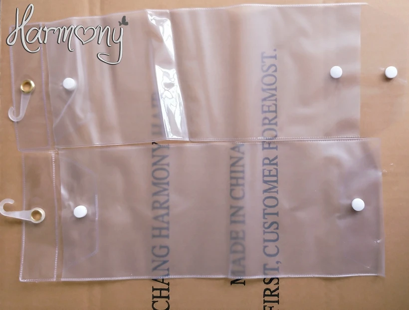 440 шт. пластик ПВХ мешки для упаковки волос прозрачная упаковка мешки с вешалки верхней и нижней кнопки