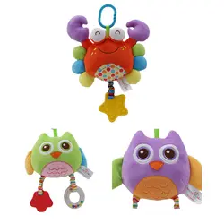 Детские мультфильм животных Краб плюшевая погремушка игрушки для ребенка Творческий Прорезыватель подвесные игрушки для коляски для