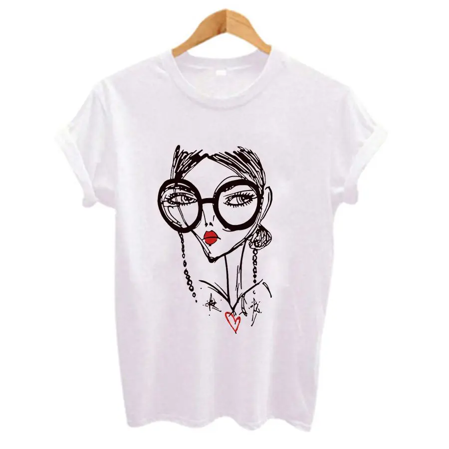 Хипстерская классная женская футболка с принтом для девушек летняя футболка Harajuku с коротким рукавом и круглым вырезом повседневная женская одежда больших размеров - Цвет: Белый