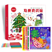 8 pieces 3D DIY Handmade Mosaics Creative Sticker Game Christmas Arts Craft Puzzle for Kids EVA