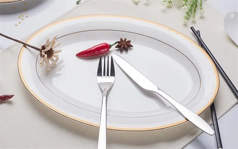 

12 inch, fine bone china decorative plate, gold band designed, dinner charger plates, porcelain dinnerware china, microwave safe