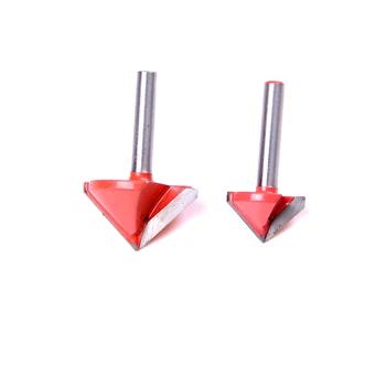 

New Router CNC Round Shank Tungsten Steel V Groove Bit 2sizes 90 Degree 90 Degree Engraving V Groove Bit good quality