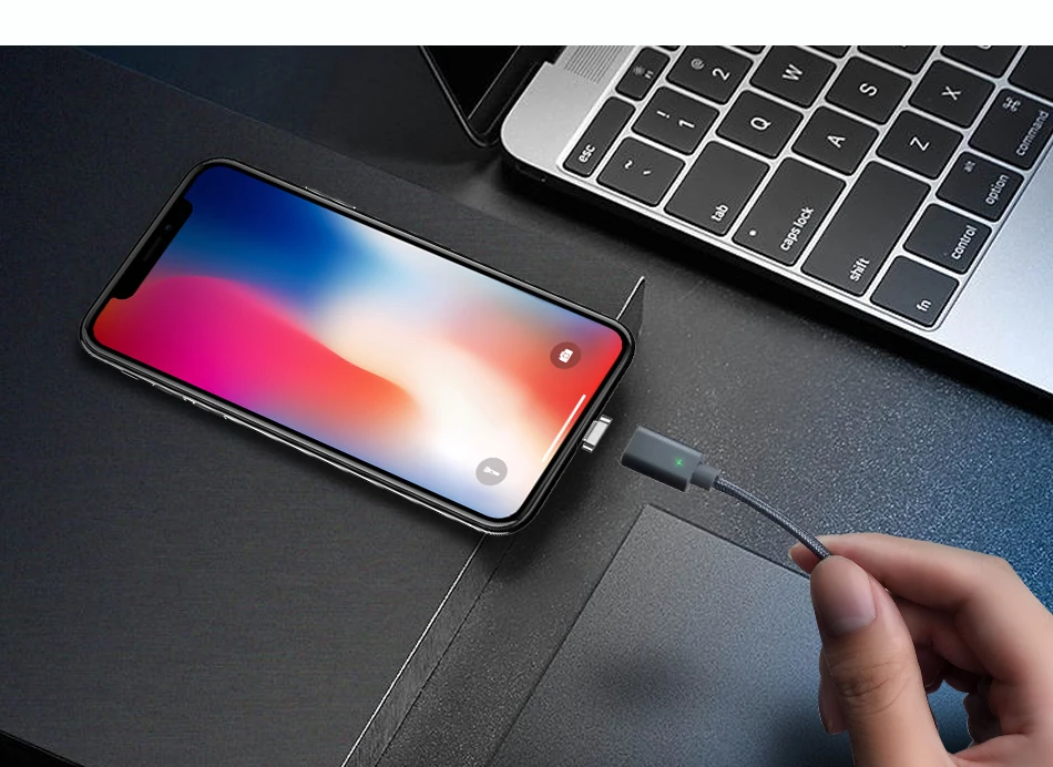 CASEIER Magnetic USB Digital Cable For iPhone X XR XS Max 7 6 6s Plus Micro USB Type C 3 in 1 Charging Data Transmission Cable