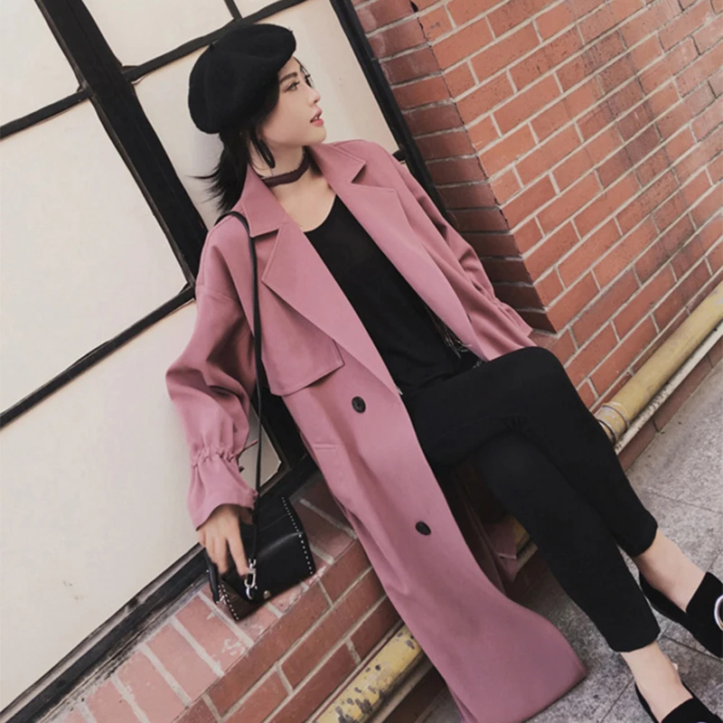 Longues Coupe khaki Printemps Tempérament Powder Veste Mode Moyen Bean 2019 De Nouveau Couleur Nuw119 Automne vent Solide Femmes XBqpOS