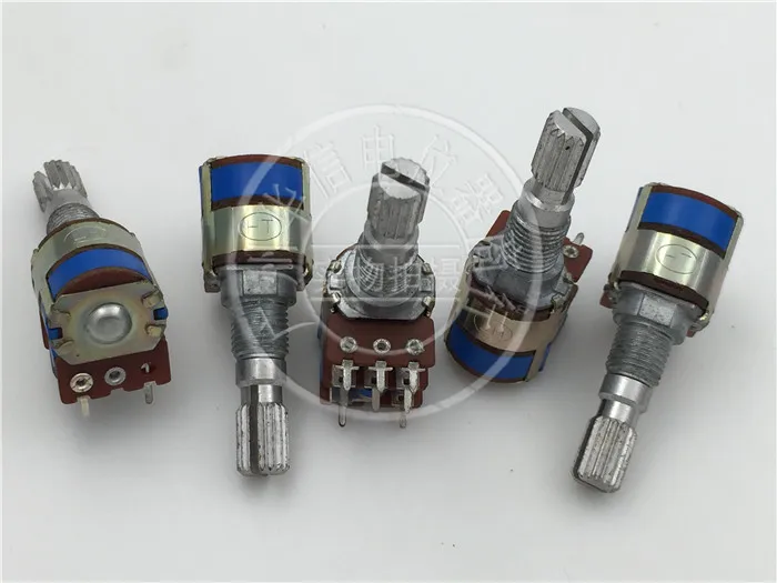 

Original new 100% import 128 Type double band switch potentiometer B10K handle long 20MM plum blossom shaft