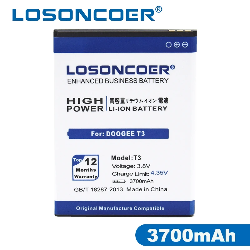 

LOSONCOER T3 3700mAh High Quality Battery For Doogee T3 Replacement Phone Batteries