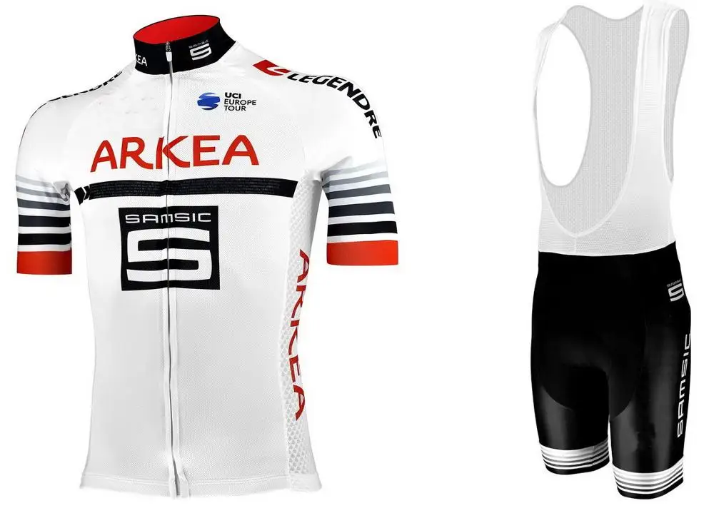 ARKEA SAMSIC TEAM Мужская велосипедная Джерси с коротким рукавом велосипедная одежда с нагрудником шорты быстросохнущая Ropa Ciclismo - Цвет: BIB SETS