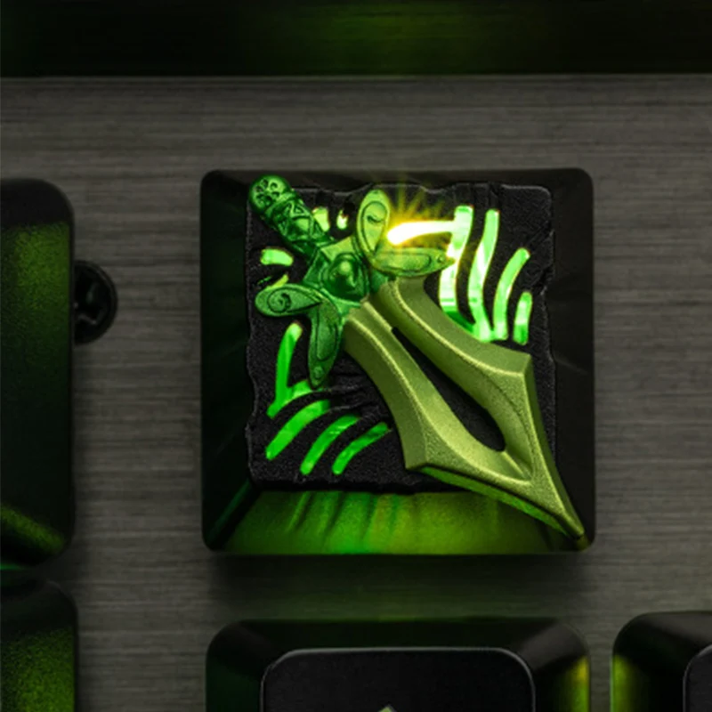 Keycap 1 DOTA2 нож Дракон Сердце Бабочка подсветка 3D металлические клавиши на клавиатуру для Cherry Mx переключатели механическая клавиатура алюминиевый сплав ключ крышка - Цвет: Keycap 1