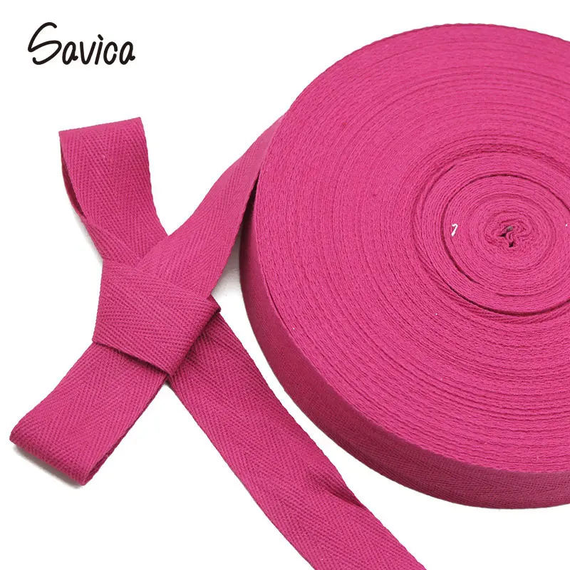 Savica 3 м/лот 3 см ремень в елочку тканая хлопковая тесьма ткань швейный ремень для сумок аксессуар для одежды Сделай Сам LX725 - Цвет: Rose red