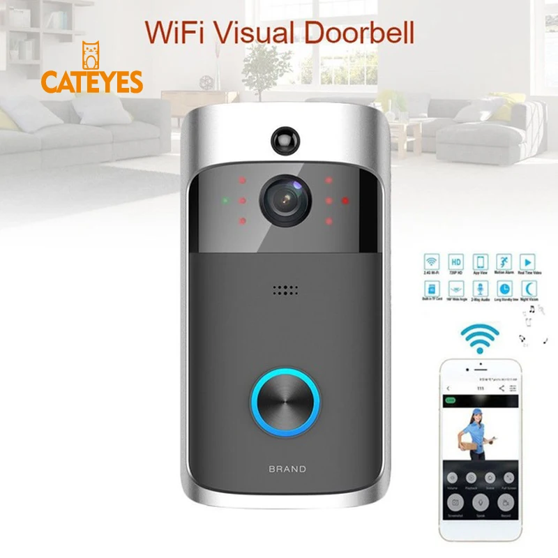Умный дом WiFi беспроводной видеодомофон домофон Системы HD 720 P Широкий формат
