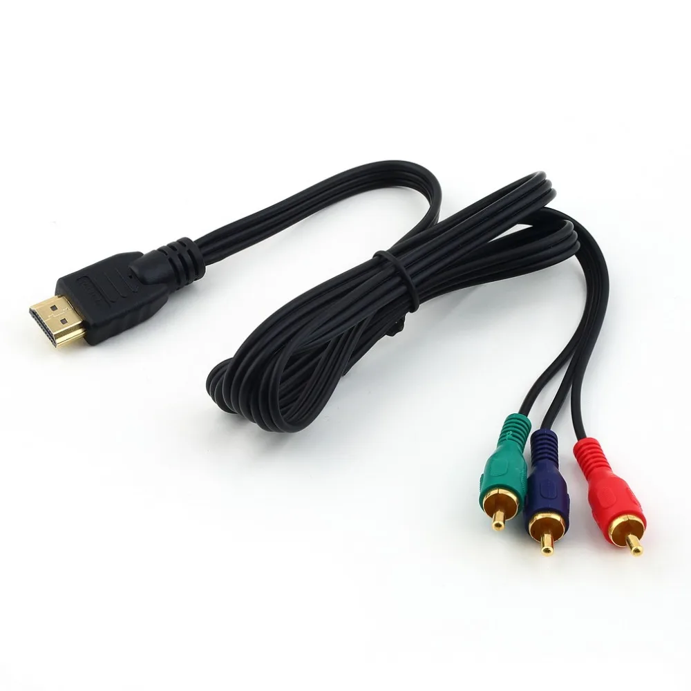 Новый HDMI к 3RCA 3-RCA 3 RCA видео компонентный соединительный кабель преобразовать ремень для втулки линия оптовая продажа для Hdmito3 золотистое