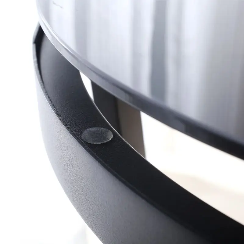 Modern Minimalist Sofa Edge Mini Tea Table, Living Room Iron Glass Small Round Table