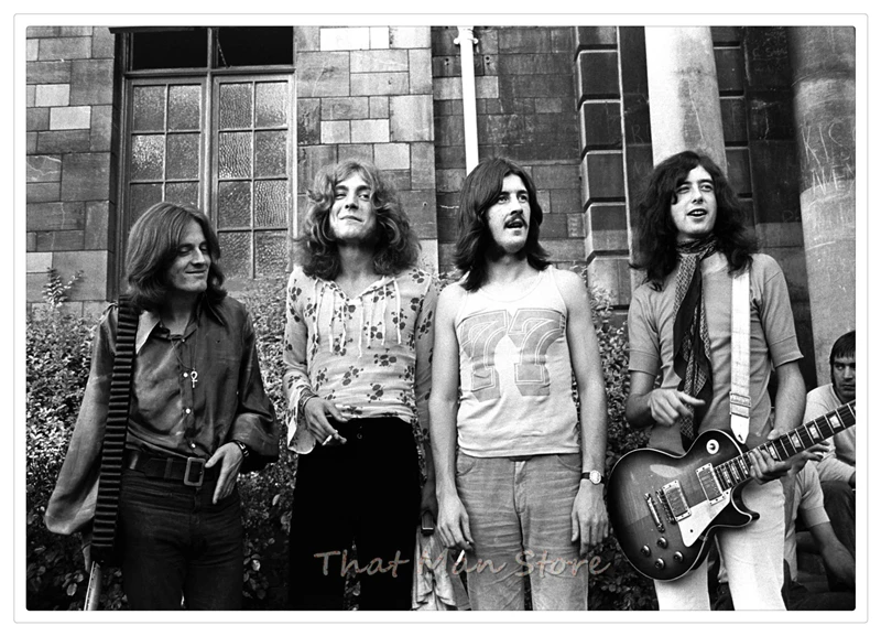 Led Zeppelin белая крафт-бумага рок плакат классический старый постер музыкальной группы часть 2 42*30 см - Цвет: Синий
