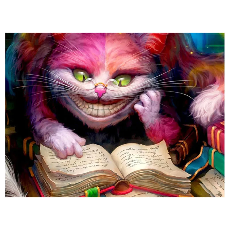 

KAMY YI Full Square/Round Drill DIY Diamond Painting "Colored cat" Embroidery Cross Stitch 3D Mosaic Rhinestones Home Decor CNN