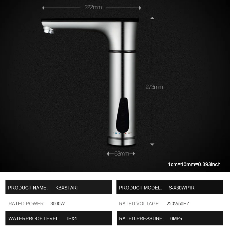 Kbxstart Electric Touch Faucet Thermostat Induction Heater Water Tap Have 220V GFCI Circuit Breaker Leakage Protector To Choose