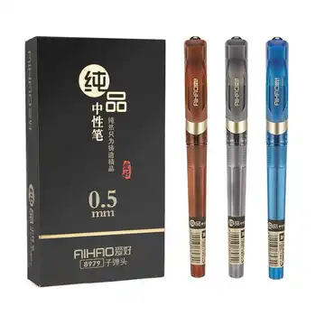 

2019 New Arrival Aihao Brand 0.5 Needle Tip Smooth Writing Cap Roller Tip Pen Comfortable Sign Pen Office Supply Free Shipping