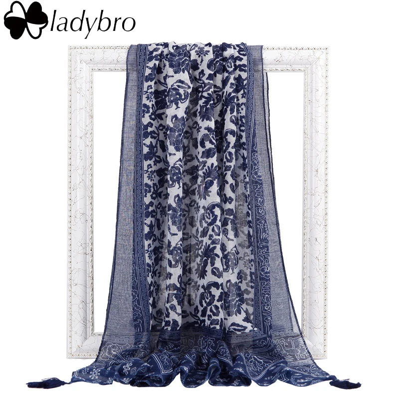 Женский Длинный шарф Ladybro из пашмины с кисточками Женская шаль шелковый