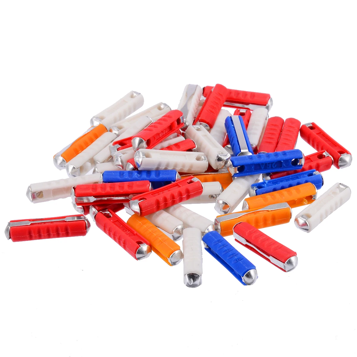 50Pcs Classic Car Auto Fuses Kit Ceramic Continental Car Fuse 5A 8A 16A 25A Torpedo Bullet