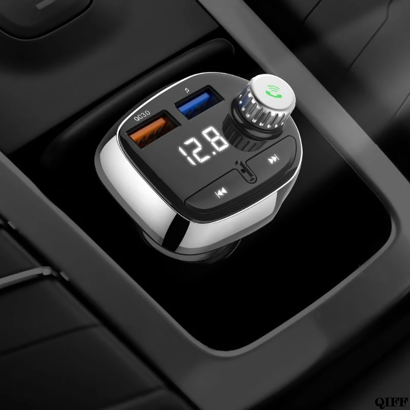 Hands-Free Bluetooth fm-передатчик TF U диск музыка Mp3 плеер универсальный QC 3,0 USB Автомобильное зарядное устройство для iphone APR28