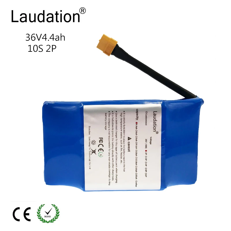 Laudation 4.4Ah 36 v 18650 литий-ионный аккумулятор 10S2P для баланса Скутер 2 колеса+ 2A зарядное устройство