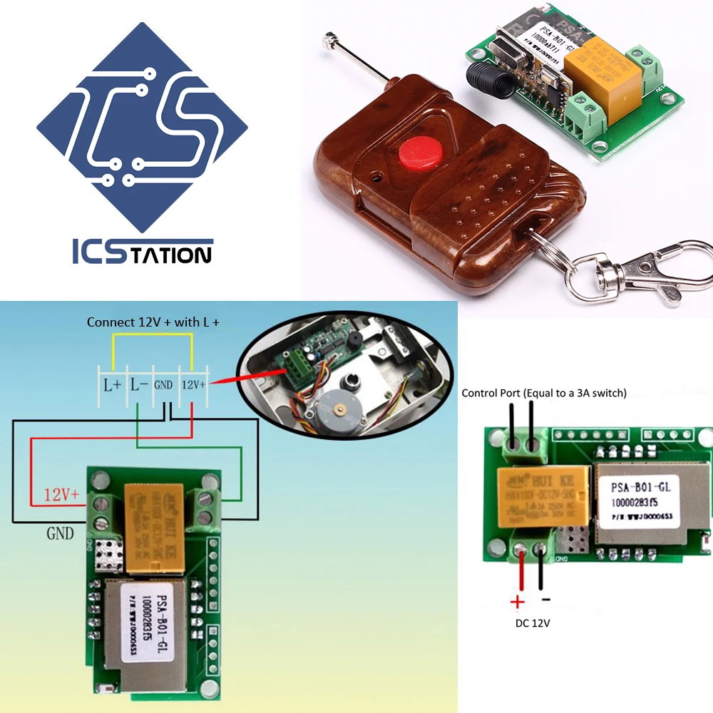 

12V 1-Channel 1-Bit Wifi Switch Module + 433MHz Remote Control Precise Inching Self-Lock Wireless Module Board