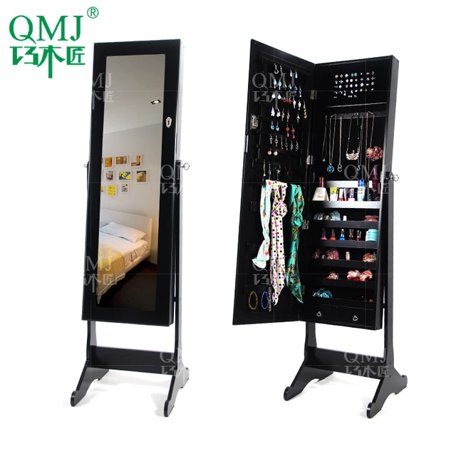 New Luxury Large Wooden Black Ikea Jewelry Cabinet Mirror New Luxury Large Wooden Black Ikea Jewelry Cabinet Mirror Storage For Makeup Organizer