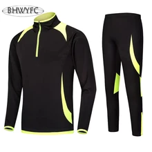 BHWYFC Sports Training Suit Set Football Jerseys 2017 Soccer Men Woman/Kids Tracksuit Long Sleeve Survetement Football long sleeve soccer sets football jerseys and pants and jacket tracksuit training suit kids to adult football custom uniforms