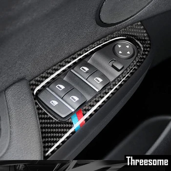 

SRXTZM For BMW X3 F25 X4 F26 2011-2017 4Pcs Carbon Fiber Car Window Lift Switch Button Frame Cover Trim Car-styling Car Sticker