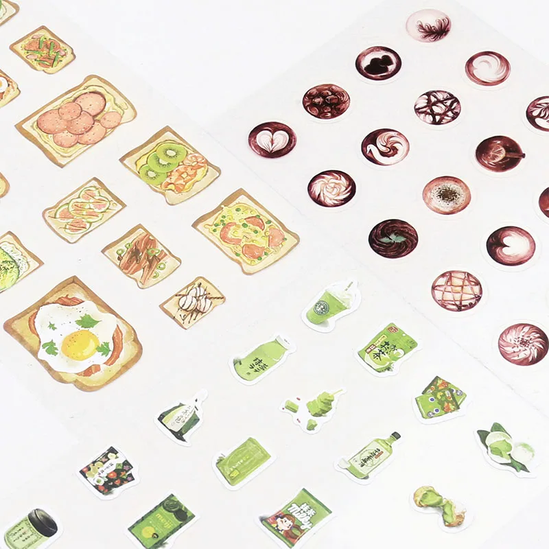 

Have a Wonderful Time Toast, Matcha, Coffee Stickers PVC Decorative DIY Journal Stickers