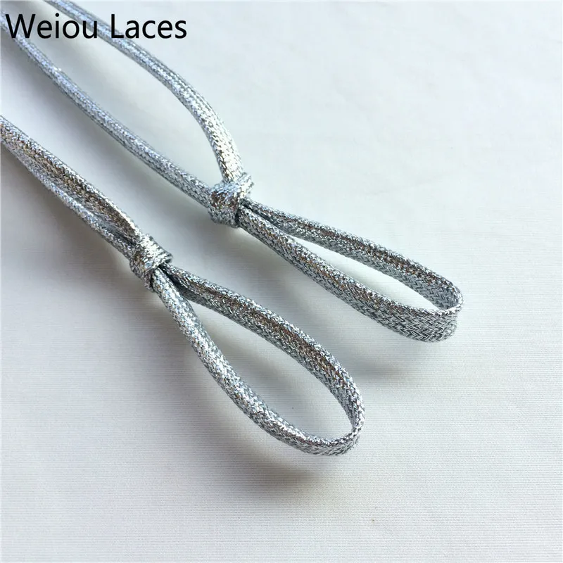 30 пар/лот) Weiou Sport золотые черные серебряные металлические шнурки из тесьмы плоские сверкающая блестка шнурки для наружного тренажер для скалолазов