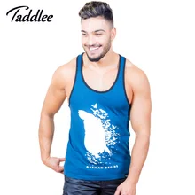 Taddlee брендовая мужская майка на бретельках, повседневная майка для фитнеса, тельняшка борцовка, хлопковая майка для занятий бодибилдингом с круглым вырезом