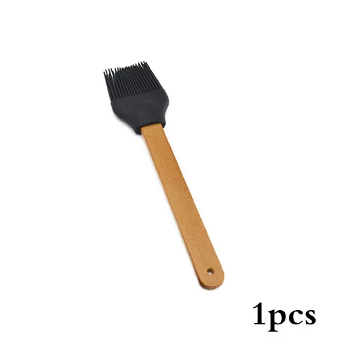 1pcs 1 шт. 8 ''кисточка для смазывания гриля с деревянной ручкой силиконовая масляная щетка гриль кухня Приготовление выпечки гаджет для выпечки еда мясо масло крем инструмент - Цвет: 1pcs