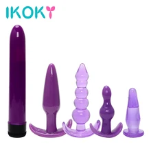 IKOKY 5Pcs/Set Anal Plug Dildo Vibrator Sex Toys for Men Women Prostate Massager Butt Plug Erotic Finger Toys Adult Products