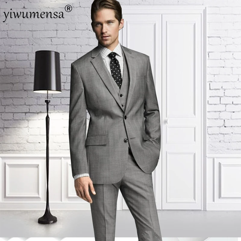 Новый traje hombre формальный серый мужской костюм traje de novio костюм bleu homme ternos slim fit мужской смокинг пиджак свадебные костюмы для мужчин