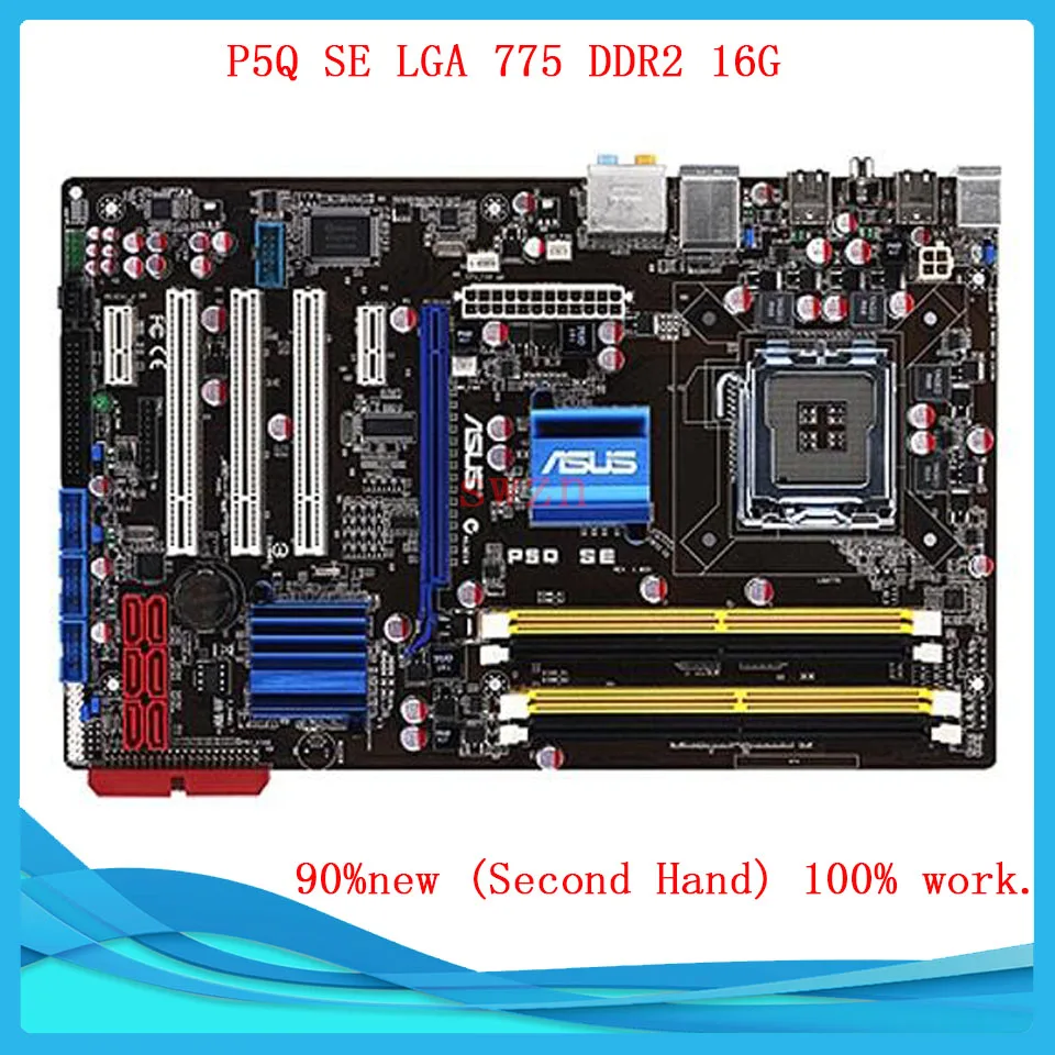 original Used Desktop motherboard For ASUS P5Q P45 Support Socket LGA 775 Maximum DDR2 16GB SATA2 USB2.0 ATX asus g31m s support ddr2 775 pin integrated small board g31m g31 motherboard