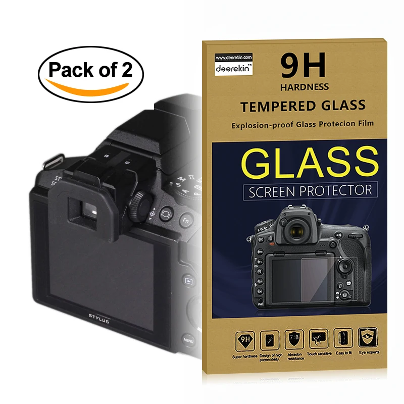 2x Self-Adhesive 0.3mm Glass LCD Screen Protector for Olympus Stylus SP-100EE / SP100EE Digital Camera | Электроника