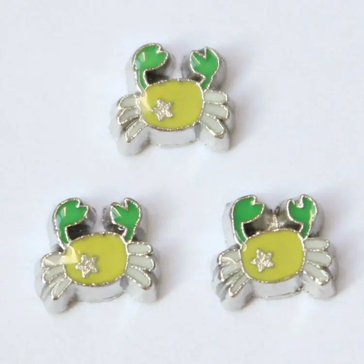 

20pcs/lot crab floating living memory locket Charms