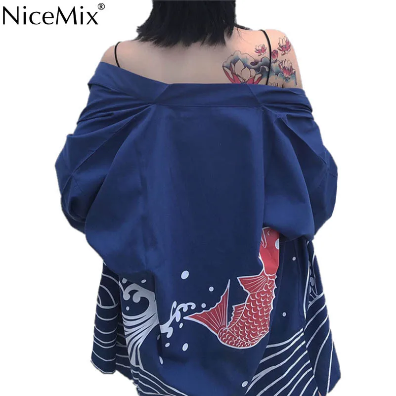 

NiceMix 2019 Japanese kimono shirt cardigan beach fashion traditional japanese kimono yukata women japanese traditional kimonos
