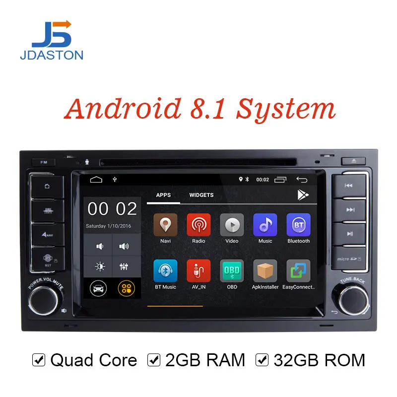 

JDASTON Android 8.1 Car Multimedia Player For VW Touareg Multivan T5 2004-2011 2 Din Radio GPS Navigation DVD Stereo Audio WIFI