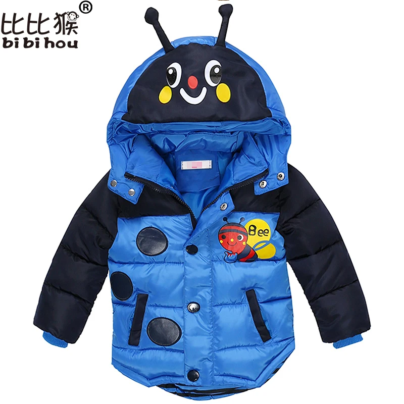 

Baby Boys Jacket 2017 Winter Jacket For Boys Bees Hooded Down Jacket Kids Warm Outerwear Children Clothes Infant Boys Coat 2-5yr