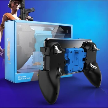 

KuWFi Bluetooth 4.2 Gamepad with Folding Holder for PUBG IOS for iPhone Built-in 180mAh Battery Gamepads Adjustable Size