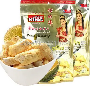 

Thailand special food imports authentic Liu Hua Thailand 100g*3 gold pillow durian dry up the National Post