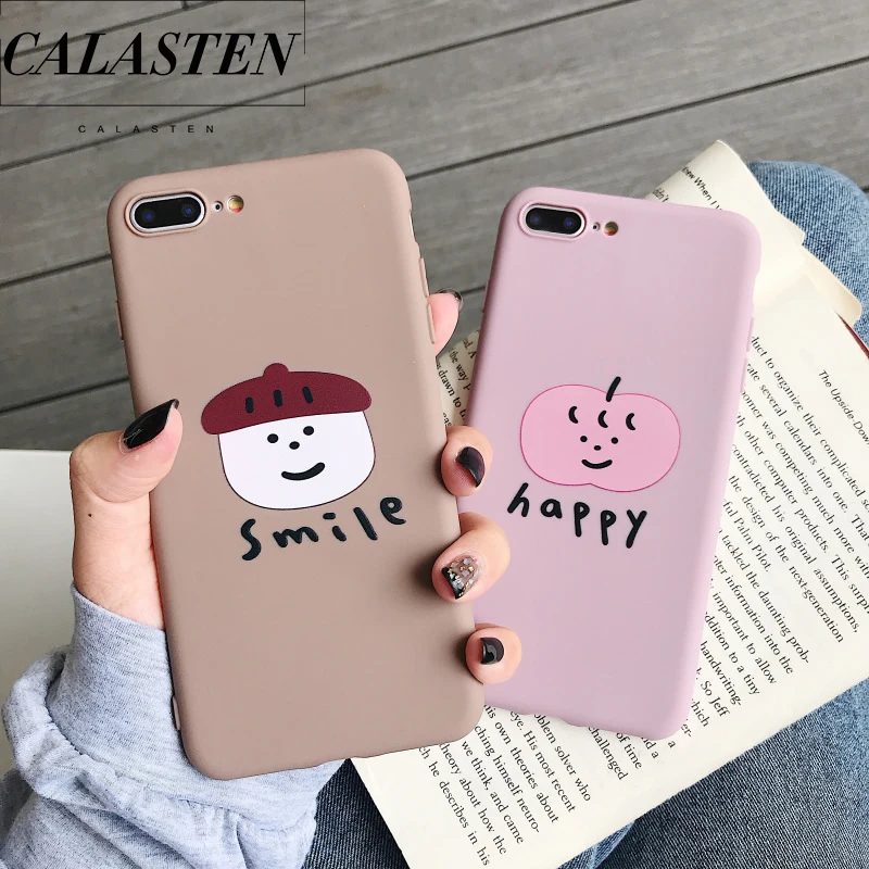 

CALASTEN Cute Cartoon Pattern Case for iPhone 6 6s 7 8 Plus X XS XR XS MAX Soft Silicone Rubber Shockproof Back Fundas Coque