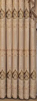 Коричневые европейские шторы, ткань для гостиной, спальни, окна, геометрические вышитые шторы, ткани, занавески, украшения - Цвет: Brown Curtains