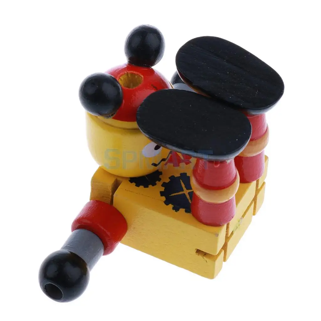 6pcs Wooden Walnut Puppets Robots Action Figure Toys Flexible Joints Poseable for Baby Children Kids Christmas Gifts
