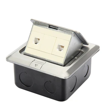 

High quality aluminum alloy telephone computer network inserted square pop up ground socket DC-024