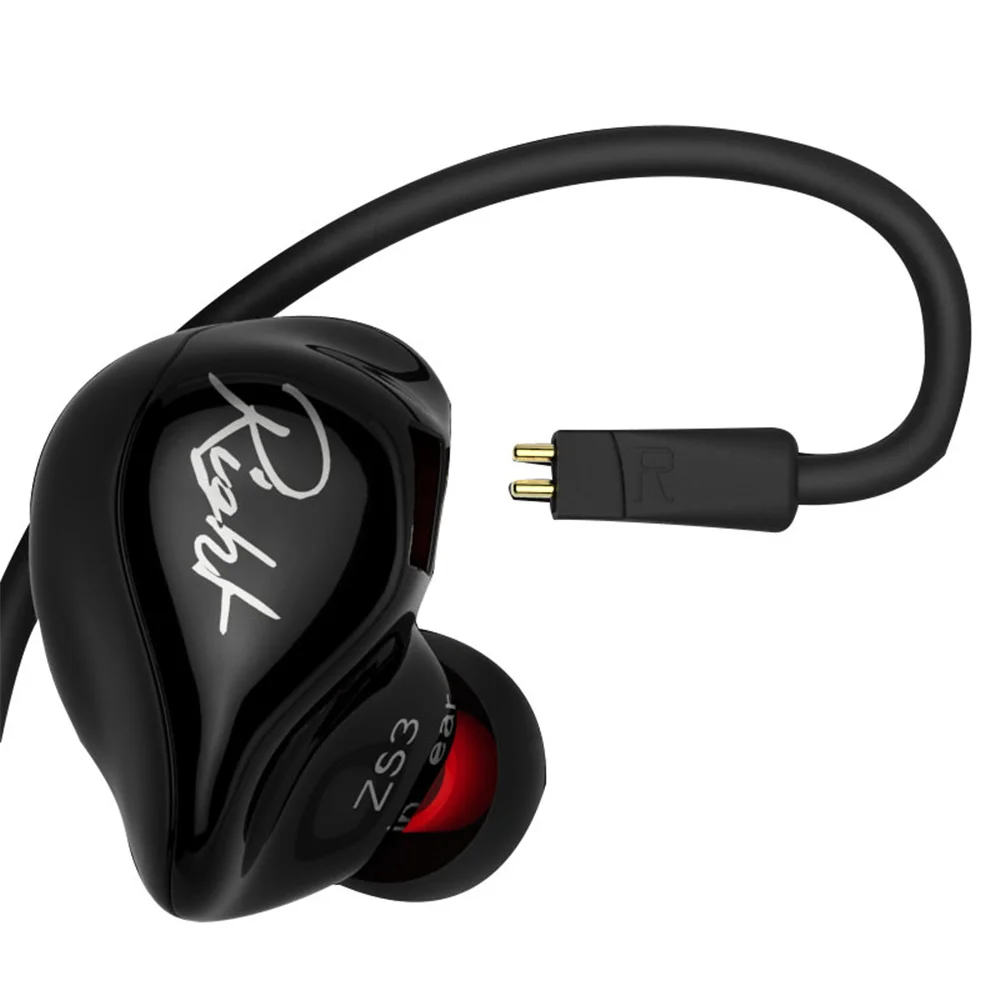 Оригинальные наушники KZ ZS3 со съемным кабелем стерео с ушным крючком для бега