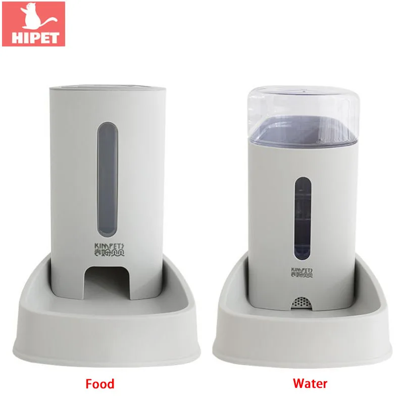 

HIPET 2Pc 3.8L Pet Automatic Feeder Animal Water Fountain Dispenser For Dog Cat Drinking Feeding Bowl Large Capacity Supplies