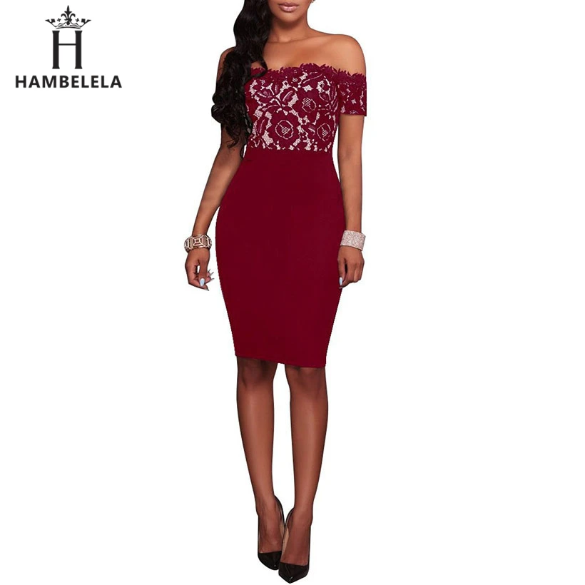 HAMBELELA Women Black Lace Casual Work Dress Ladies Lace Patchwork Pencil Midi Dress Party Club Dresses Office Elegant Vestidos (8)